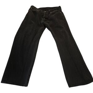 Levi’s 501 Black Jeans Men’s 35x30 Button Fly Straight Leg Washed Black